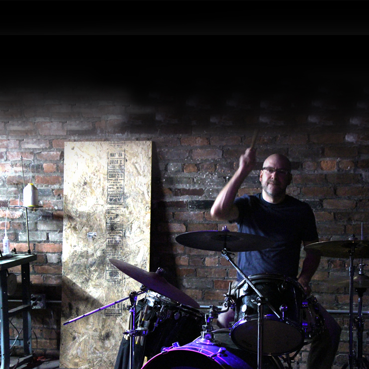 Dave Sheridan playing the drums